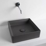 Artceram SCALINO Раковина накладная 38х38 см, без отв под смеситель, без слив перелива, цвет grigio oliva.- фото