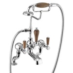 Смеситель для ванны Burlington KE15 WAL с ручным душем, набортный/хром- фото