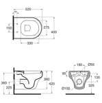 AZZURRA CHARME унитаз подвесной 52х40см- фото4