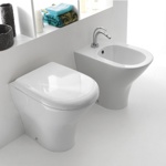 Kerasan Aquatech Биде напольное 55.5х35.5см, 1 отв., в комплекте с крепежом WB5N, цвет: белый- фото