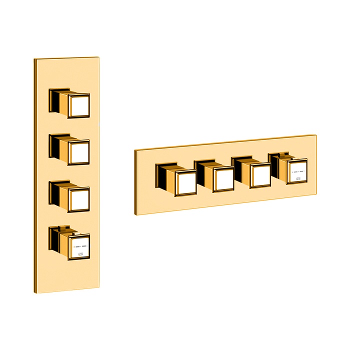 Gessi Eleganza Встраиваемый термостатического смеситель, подключение на 3/4”, с 3-мя независимыми выходами, цвет: золото