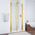 Душевое ограждение в проем (душевая дверь) Vegas E2P70 золото/прозрачное стекло- фото
