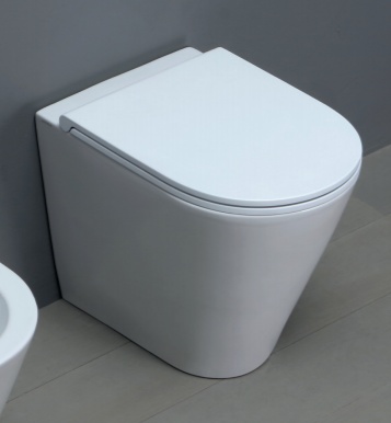 AZZURRA FORMA Унитаз приставной безободковый 54х37х43см слив универсальный, с креплением, цвет белый- фото