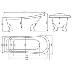 Каменная ванна Esse SANTORINI 1700*790*780 мм- фото2