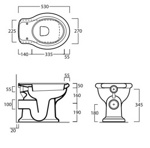 Simas Lante LA02 /01 Унитаз напольный приставной с горизонтальным/вертикальным сливом- фото2