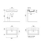 GSI Traccia Раковина накладная/подвесная без перелива 80х47хh13см, без отв. под смеситель, цвет белый- фото2