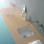 Раковина под столешницу 37x37 Globo Stone SS037.BI - фото