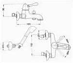 Смеситель для ванны Bugnatese Maya 8902 CRDO- фото2