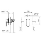 Palazzani Mis встроенный смеситель для душа, золото- фото2