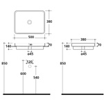 Раковина накладная Galassia MEG11 5417- фото3
