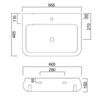 Раковина подвесная/накладная 66 см Cielo Shui SHLS66- фото3