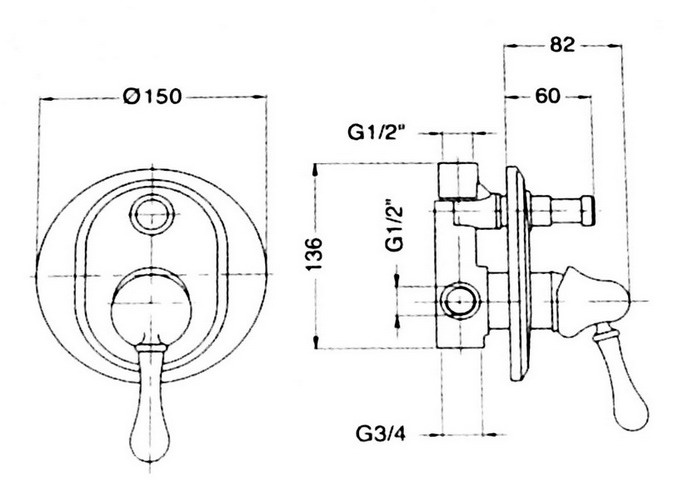 Смеситель скрытого монтажа Bugnatese Maya 8972 BR- фото2