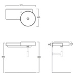 Раковина круглая подвесная с полкой sx Simas Flow FL05- фото2