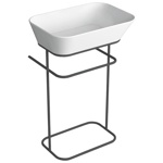 Simas Wave Структура металлическая напольная 50х40х75 см, с раковиной, цвет: черный матовый- фото