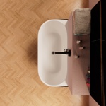 Ванна Frank F6163 White/Black пристенная- фото2