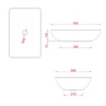 Artceram TAI Раковина накладная 60х39 см, с без отв под смеситель, без слив перелива, цвет белый.- фото2