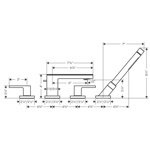 Axor MyEdition Смеситель для ванны, на 4 отв, излив 200мм, цвет: хром/зеркальное стекло- фото2