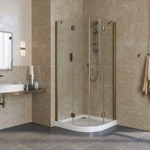 Душевое ограждение Vegas AFS 90*90 бронзовый профиль- фото