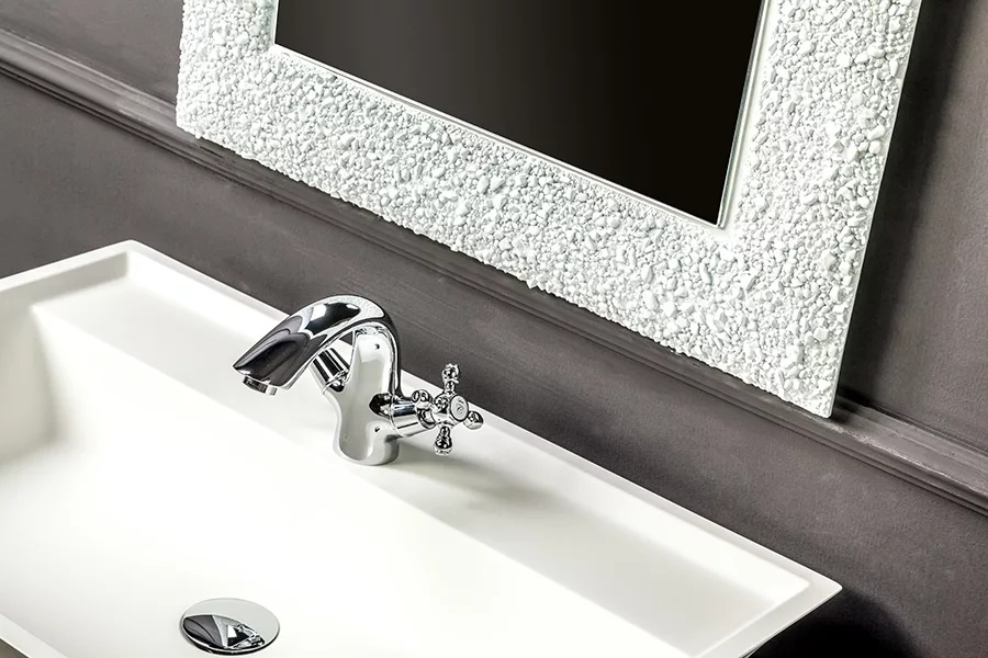 Зеркало Boheme Ajur с рамой из хрустального стекла, цвет белый, с подсветкой, 60*90см- фото