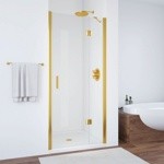 Душевое ограждение в проем (душевая дверь) Vegas AFP 100 золото/прозрачное стекло- фото
