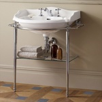 Консоль с раковиной на три отверстия Devon&Devon Oxford, цвет: хром- фото