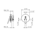 Palazzani 88 встроенный смеситель для ванны и душа в комплекте хром- фото2