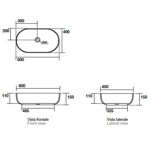 Kerasan Nolita Раковина накладная 60х40 см, без отв под смеситель, цвет коричневый орех матовый- фото2