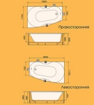 Ванна акриловая PAA Rigonda 1800 x 1100 x 595 (Латвия) цвет - белый- фото2