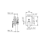 Palazzani Mis встроенный смеситель для ванны и душа в комплекте хром- фото2