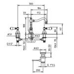 Palazzani Porter Color смеситель для раковины на 3 отверстия бронза- фото2