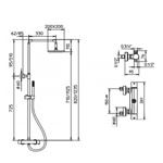 Palazzani Душевая система с термостатическим катриджем Qube+Mimo, хром- фото2