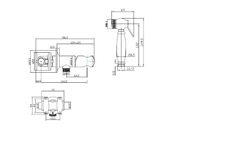 Гигиенический душ со смесителем  Burlington V63-B- фото3