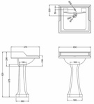 Раковина с пьедесталом Burlington Classic B15+P6- фото2