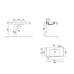 GSI Sand Раковина подвесная 100х50 см, с переливом. и 1 отв под смеситель, цвет белый- фото3