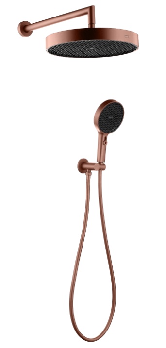 Лейка ручная+верхняя+выпуск+шланг CELL BRUSHED BRONZE- фото