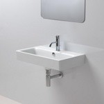 GSI Sand Раковина подвесная 70х40 см, с переливом. с 1 отв под смеситель, цвет белый- фото