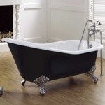 Ванна чугунная RECOR Slipper 170x76 чёрная с бронзовыми ногами- фото