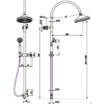 Стойка Boheme Medici с верхним душем(25 см) без смесителя- фото2