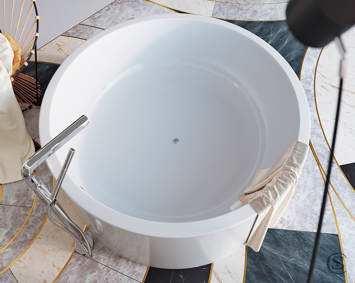 Ванна из камня Salini Isola S-Sense 200x200 глянец