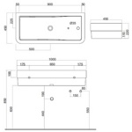 Раковина подвесная/накладная 100см Cielo Opera OPLAC- фото3