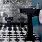 Sbordoni Neoclassica Раковина 69х53,5см, подвесная, с бортиком, 1 отв. для смесителя, с переливом, цвет: черный- фото4