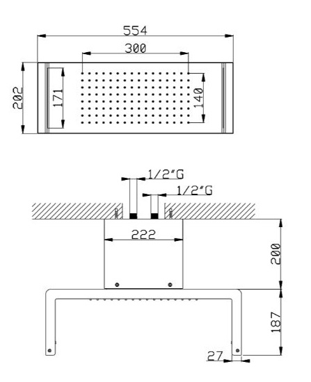 SF118AXX AquaElite верхний душ с 2-мя режимами, черный мат- фото2