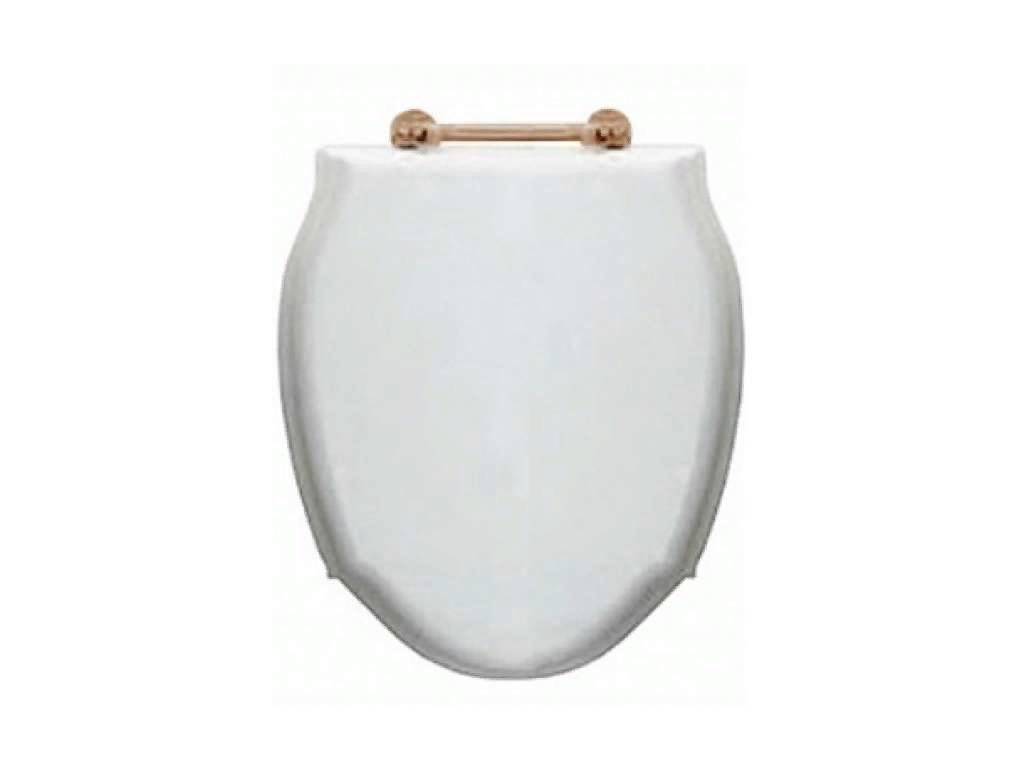 Devon&Devon Westminster Сиденье для унитаза из мдф, цвет: белый лакированный/петли состаренная бронза (микролифт)- фото