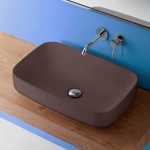 Kerasan Tribeca Раковина накладная , 60х38см, h 15см без отв. под смеситель, цвет: Borgogna matt- фото