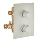 Palazzani Digit color, встроенный термостатический смеситель на 2 потребителя, комплект черный мат/белый- фото3