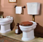 AZZURRA JUBILAEUM унитаз напольный слив в стену, с бачком, средней трубой , фурнитура бронза