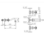 Palazzani Adams Color встроенный смеситель для раковины хром/сваровски- фото2