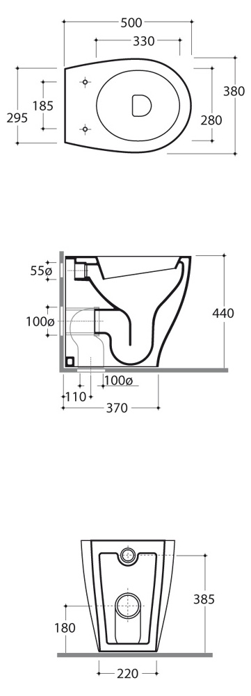 Унитаз напольный 38x50 Globo Bowl+ BP002.BI - фото2