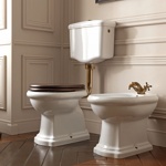 Унитаз Kerasan Retro 1010 с низким бачком в комплекте (бронза)- фото