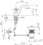 Смеситель для раковины Nicolazzi Nuova Brenta 2532 CR- фото2